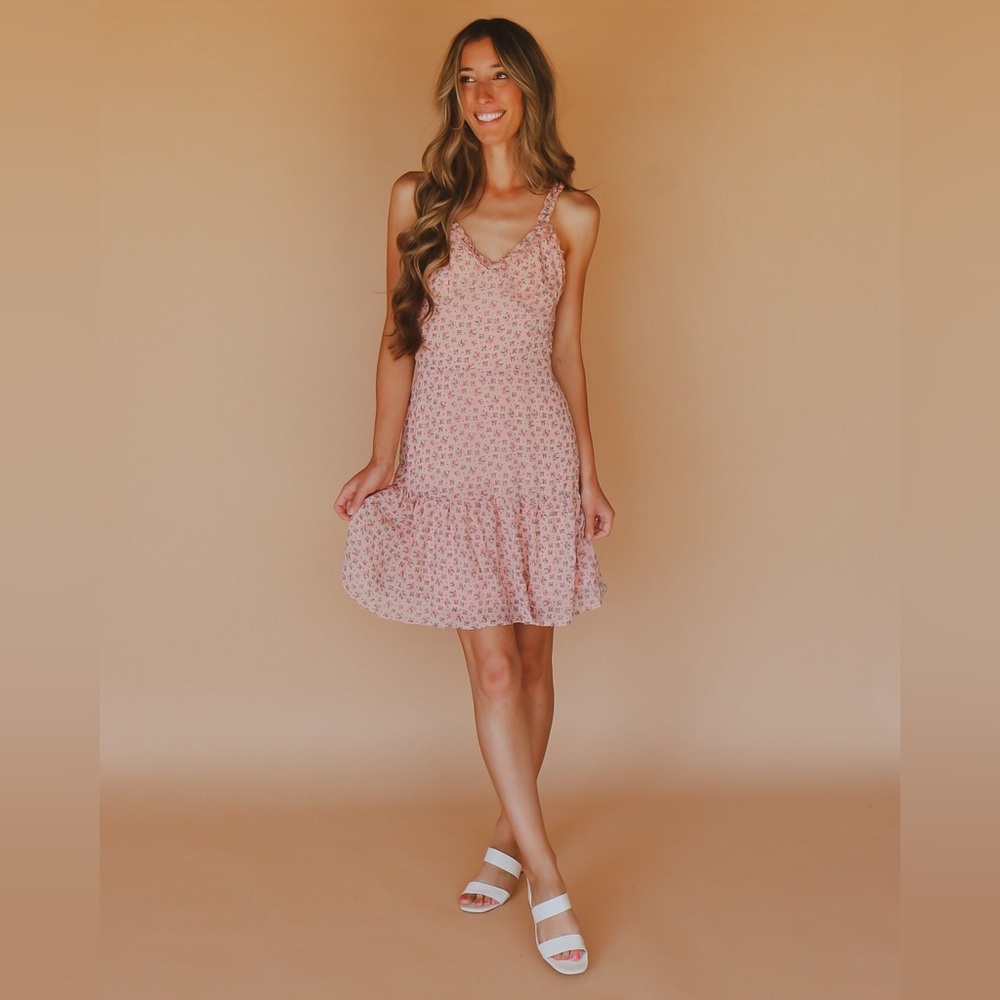 light pink floral dress